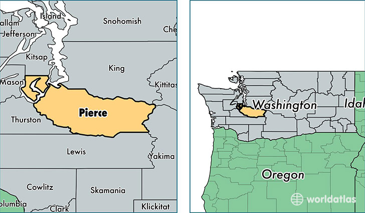 location of Pierce county on a map