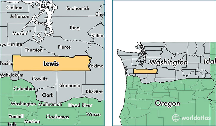 location of Lewis county on a map