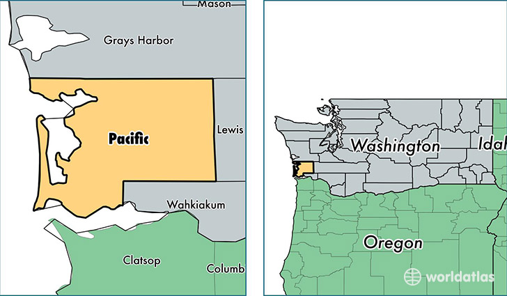 location of Pacific county on a map