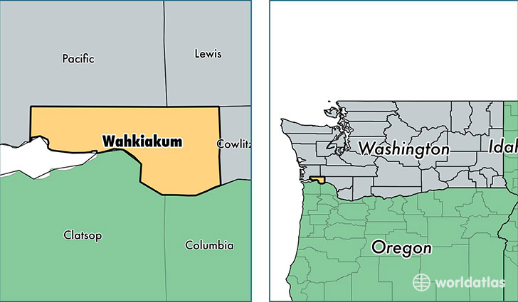 location of Wahkiakum county on a map