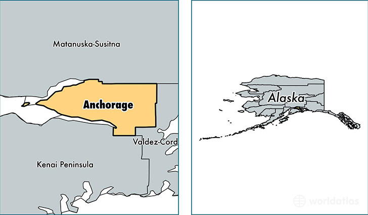 location of Anchorage county on a map