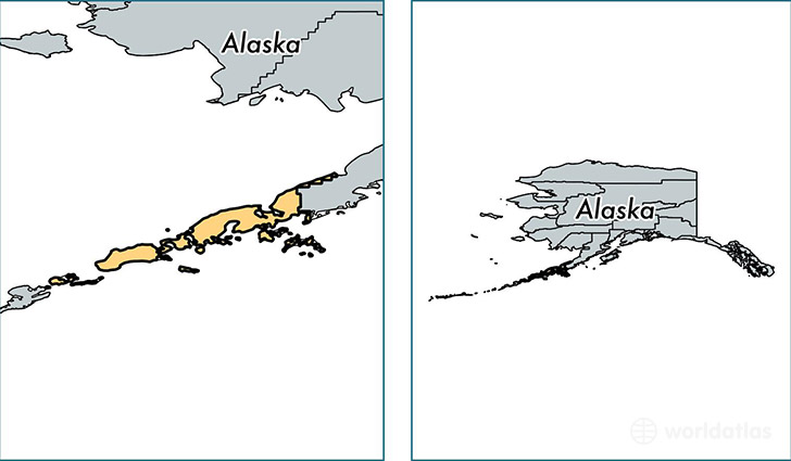 location of Aleutians East county on a map