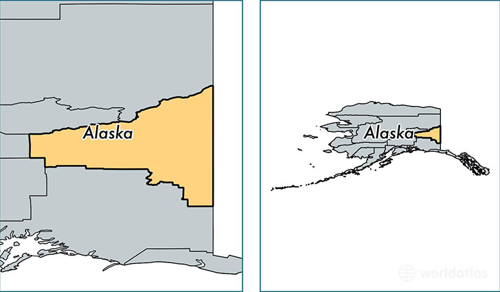 location of Southeast Fairbanks county on a map