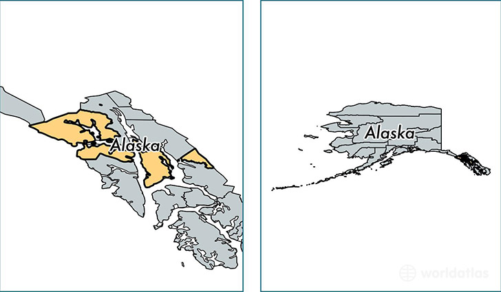 location of Hoonah Angoon county on a map