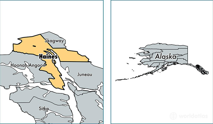 location of Haines county on a map