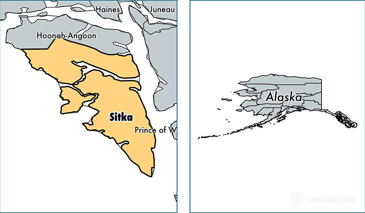 location of Sitka county on a map