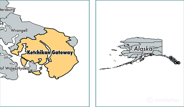 location of Ketchikan Gateway county on a map