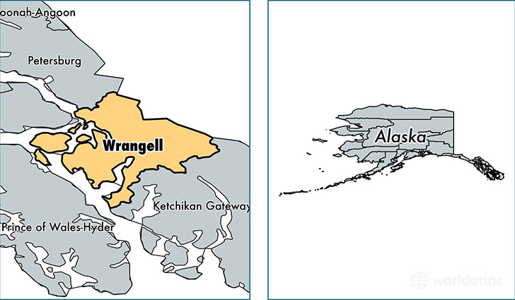 location of Wrangell county on a map