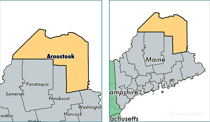 location of Aroostook county on a map