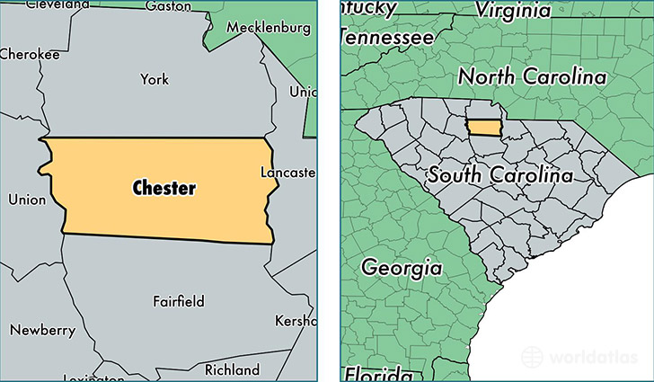 location of Chester county on a map