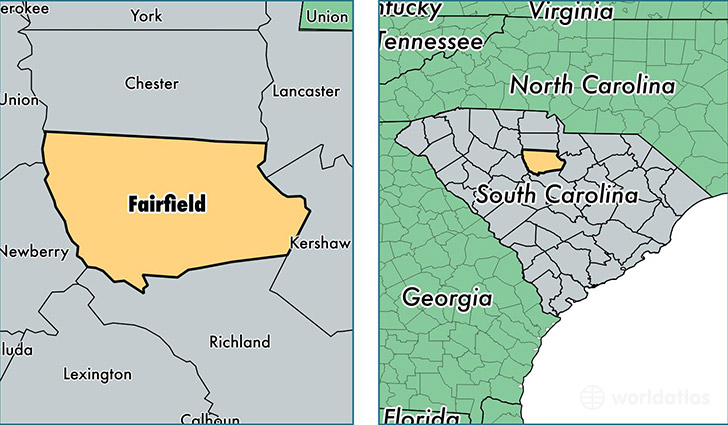 location of Fairfield county on a map