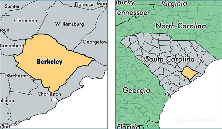 location of Berkeley county on a map