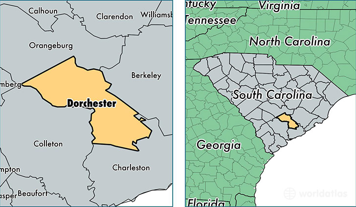 location of Dorchester county on a map
