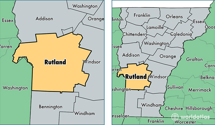location of Rutland county on a map