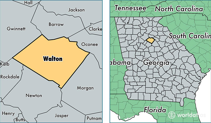 location of Walton county on a map