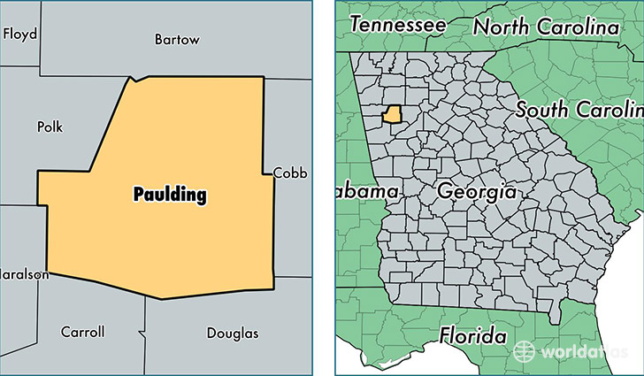 location of Paulding county on a map