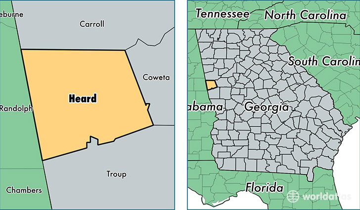 location of Heard county on a map