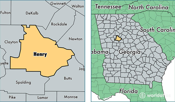 location of Henry county on a map