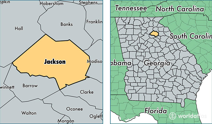 location of Jackson county on a map