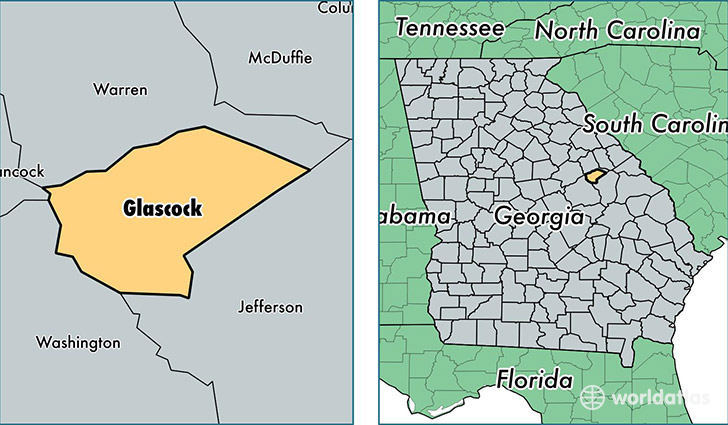location of Glascock county on a map