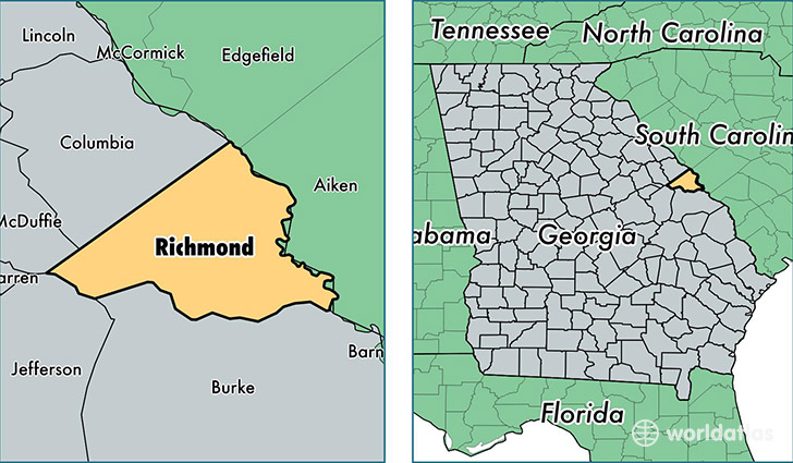 location of Richmond county on a map
