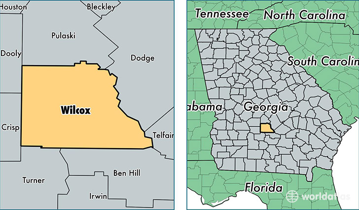 location of Wilcox county on a map