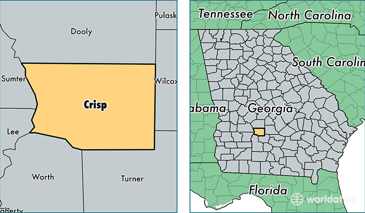 location of Crisp county on a map