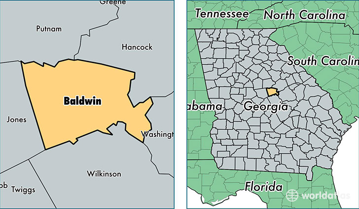 location of Baldwin county on a map