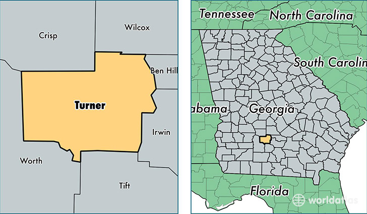 location of Turner county on a map
