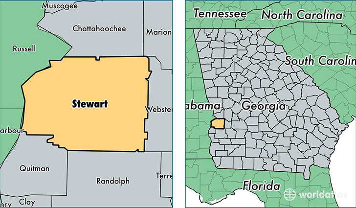 location of Stewart county on a map