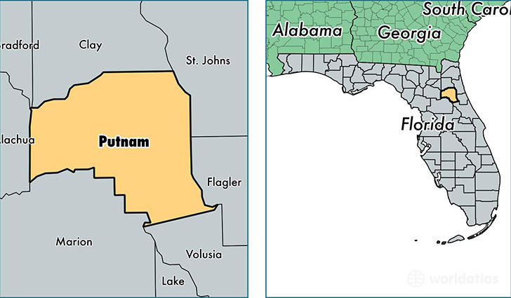 location of Putnam county on a map