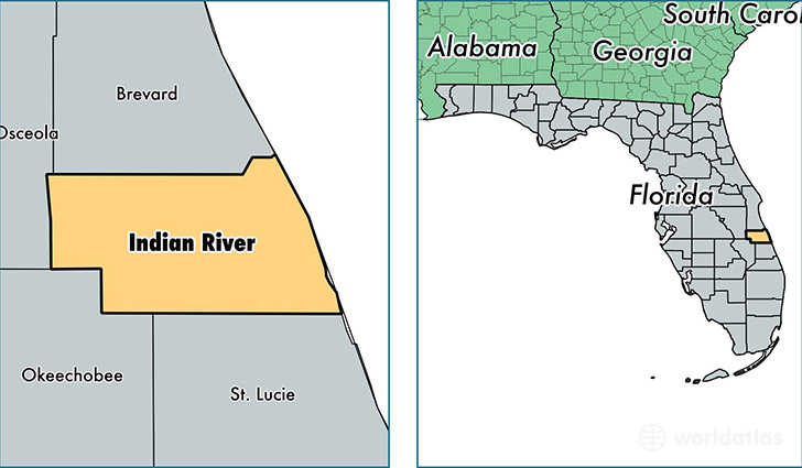 location of Indian River county on a map