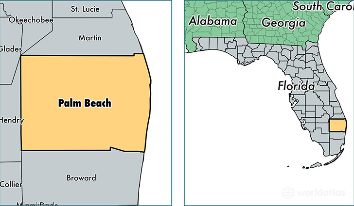 location of Palm Beach county on a map