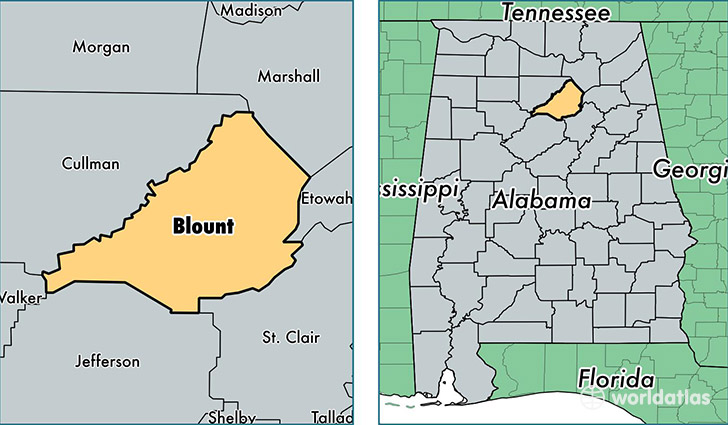 location of Blount county on a map