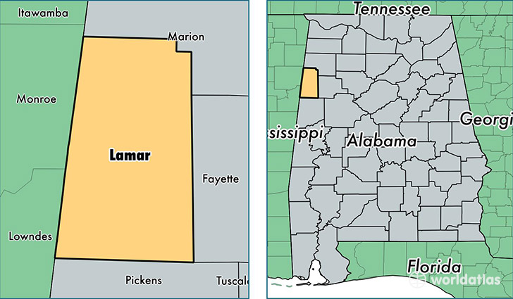 Lamar County, Alabama / Map of Lamar County, AL / Where is Lamar County?