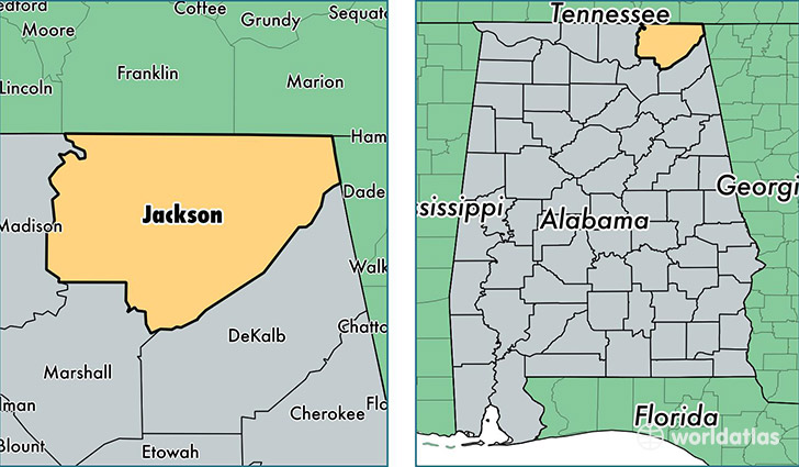 location of Jackson county on a map