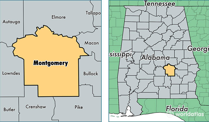 location of Montgomery county on a map