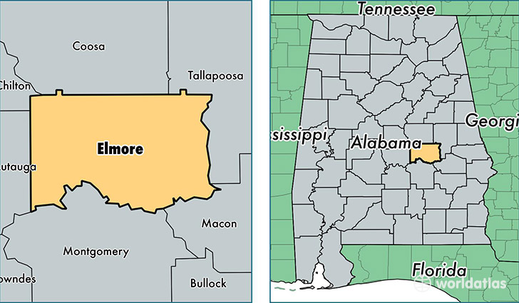 location of Elmore county on a map