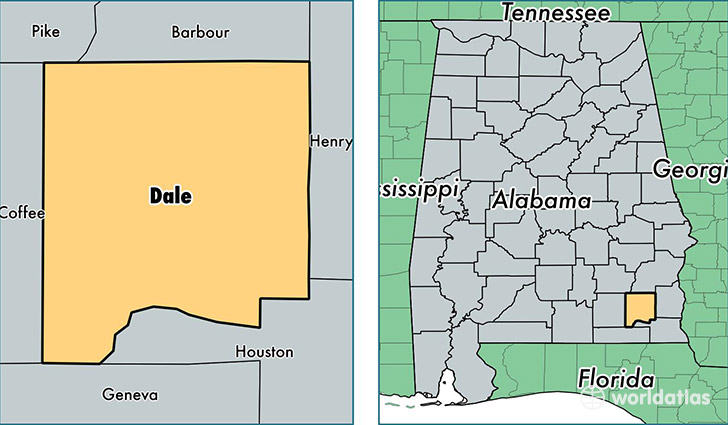 location of Dale county on a map