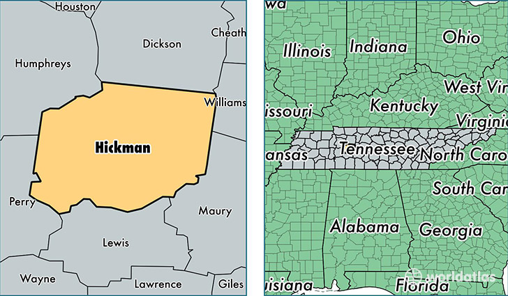 location of Hickman county on a map