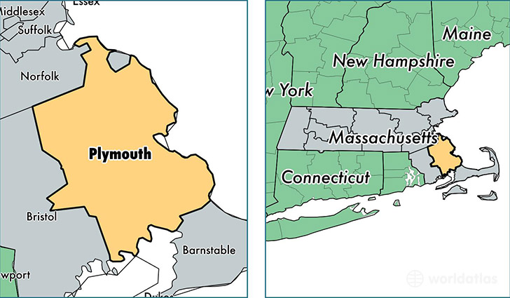 location of Plymouth county on a map