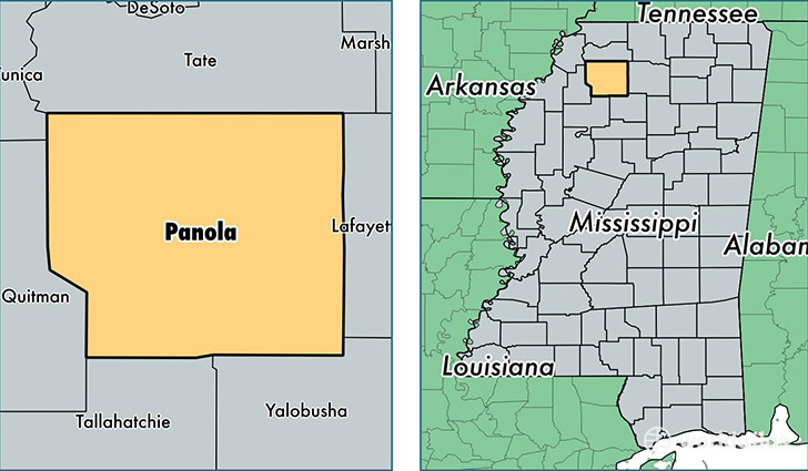 location of Panola county on a map
