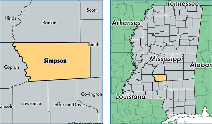 location of Simpson county on a map