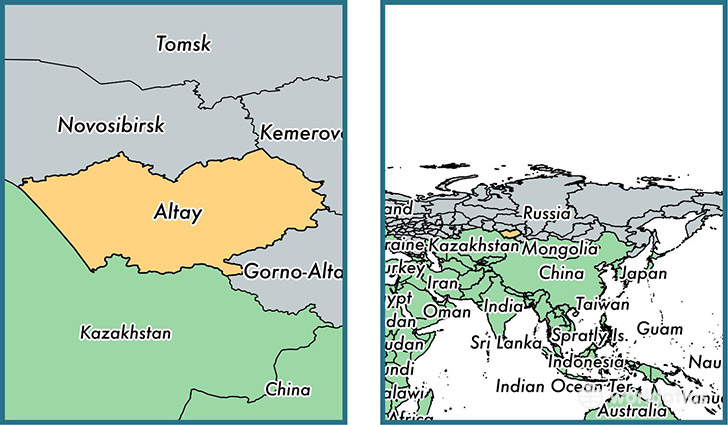 Location of republic of Altai on a map