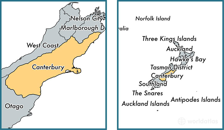 Location of regional council of Canturbury on a map