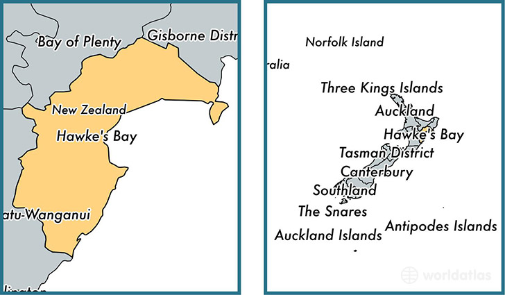 Location of regional council of Hawke's Bay on a map