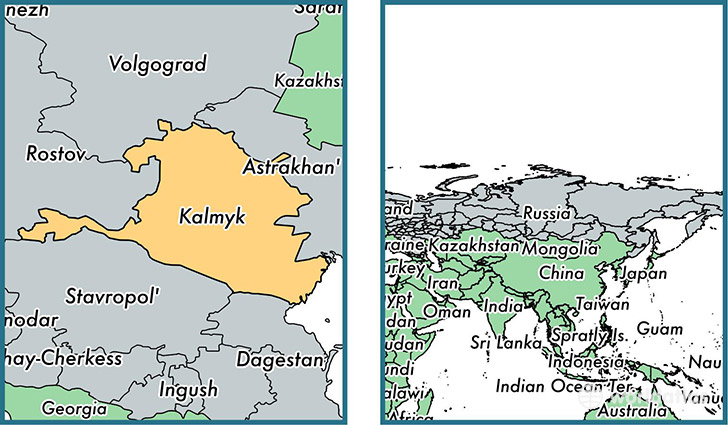 Location of republic of Kalmykia on a map