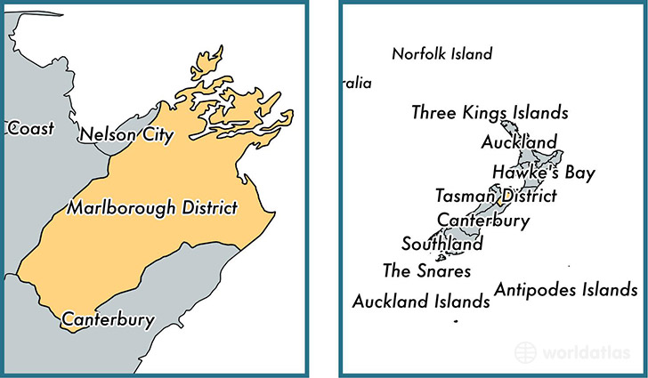 Location of unitary authority of Marlborough District on a map