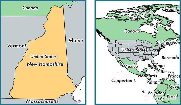 New Hampshire Location On The Us Map Comparison Mason New