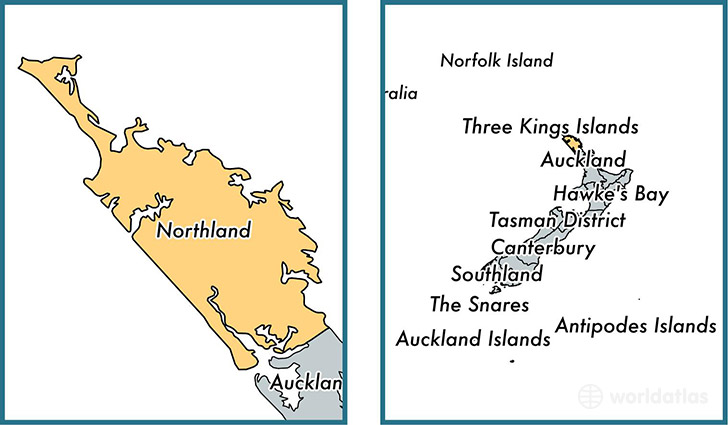 Location of regional council of Northland on a map